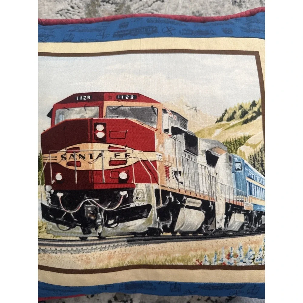 Vintage Handmade Atchison, Topeka and Santa Fe Railway (AT&SF) Train Pillow 16